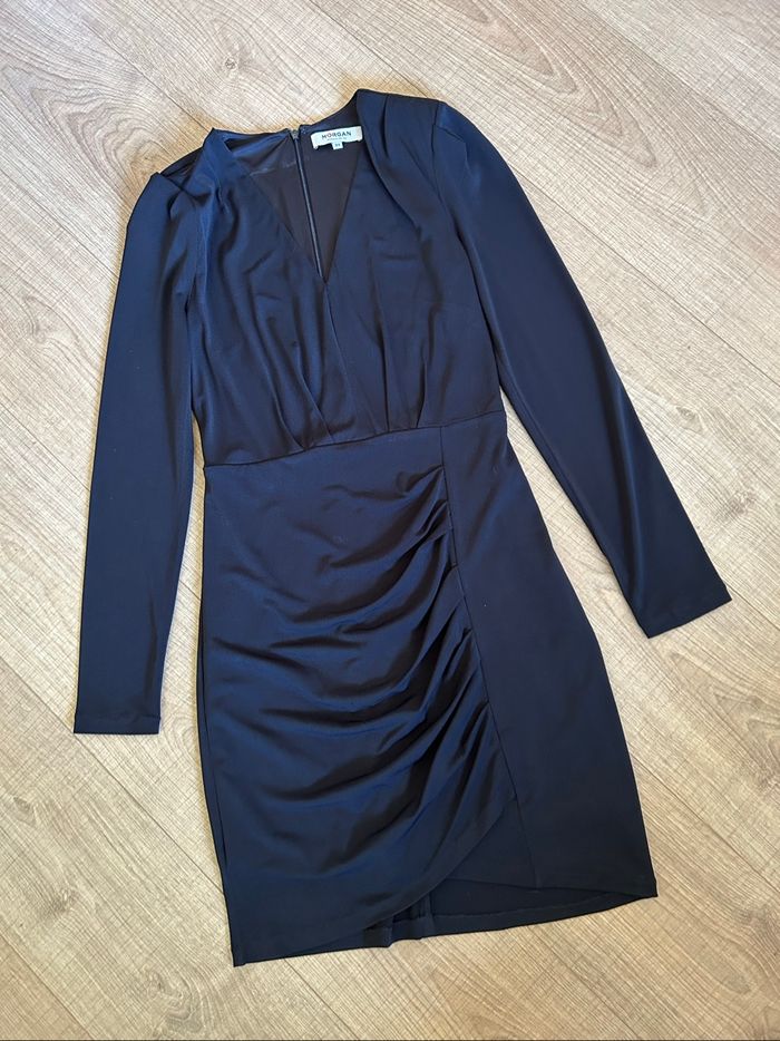 Robe noire drapée à manches longues Morgan taille 34 jamais portée - photo numéro 7