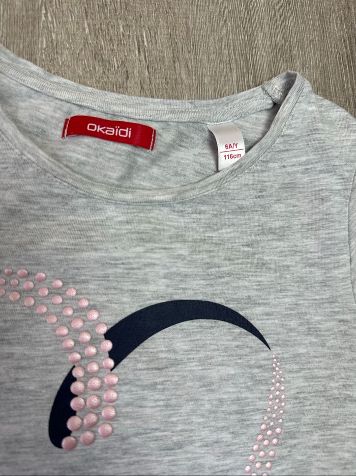 T-shirt sport effet 2 en 1 motif cœur - taille 6 ans - 116cm - photo numéro 4
