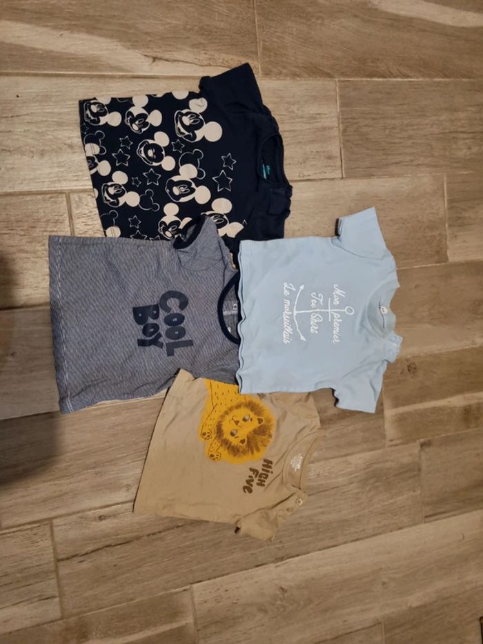 Lot de 4 t-shirt manches courtes 3 mois