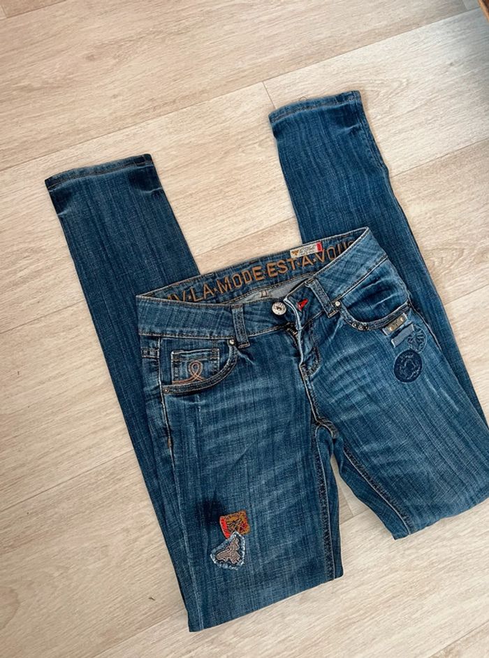 Jean slim vintage La Mode est à Vous 99% coton taille S 36 - photo numéro 2
