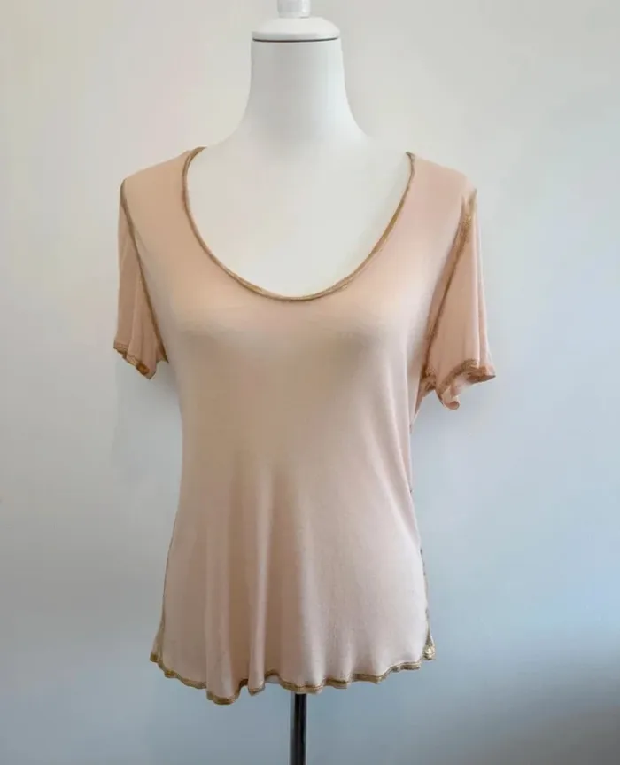 Magnifique T-shirt Zadig & Voltaire saumon et doré taille M parfait état