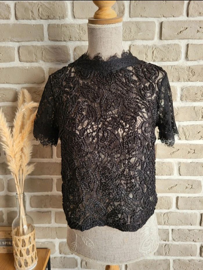 Blouse en dentelle noire Zara - Neuve avec étiquette - photo numéro 18