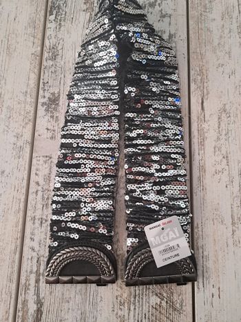 Ceinture sequins paillette noir et argent