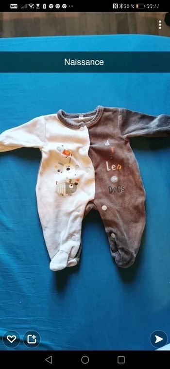Pyjama chien naissance mixte