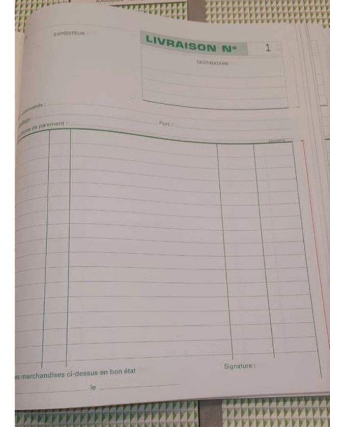 Carnet de livraison - photo numéro 2