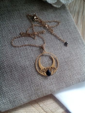 Collier lune et et obsidienne naturelle 🖤