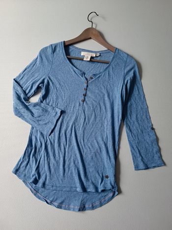 T-shirt long bleu L.O.G.G h&M