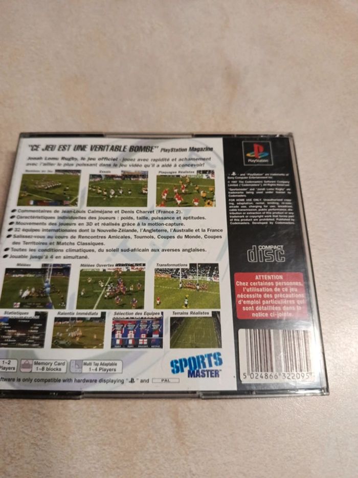 Jeu Jonah lomu rugby ps1 - photo numéro 3