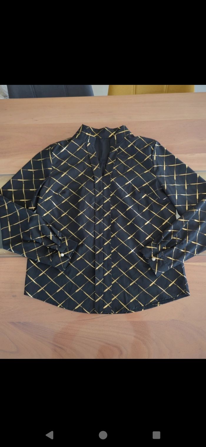 Chemisier blouse noir et doré neuf taille M