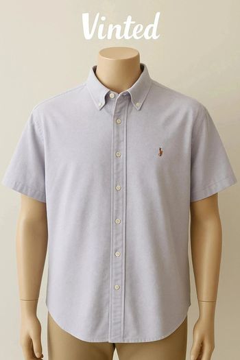 Chemise Ralph Lauren bleu clair – Taille XXL (Classic Fit – manches courtes)
