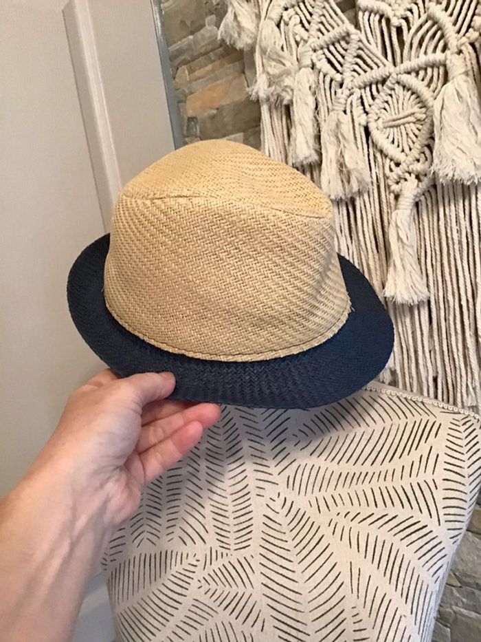 Chapeau taille 53/54 beige et bleu 5/8 ans - photo numéro 2