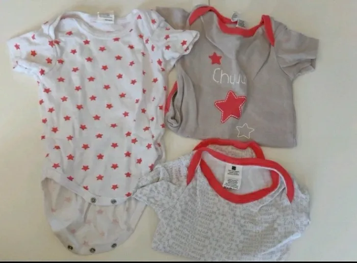 Lot de 3 bodies MC 3 mois