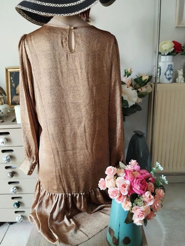 💫Robe Volantée Satin Imprimé Pois Molly Bracken T40/L💫 - photo numéro 9