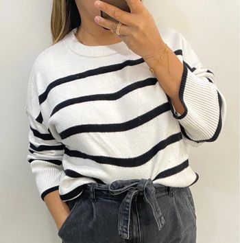 Superbe Pull Rayé Taille M