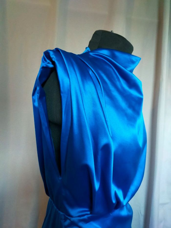 Robe satinée bleue – Glamaker – Taille L - photo numéro 6
