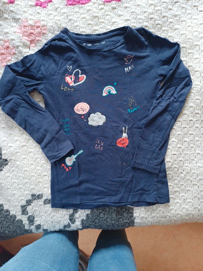 Tee shirt manches longues à motifs
