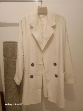 Menteau Droit Crème Camaïeu