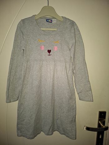 Robe en maille grise 5/6 ans neuve