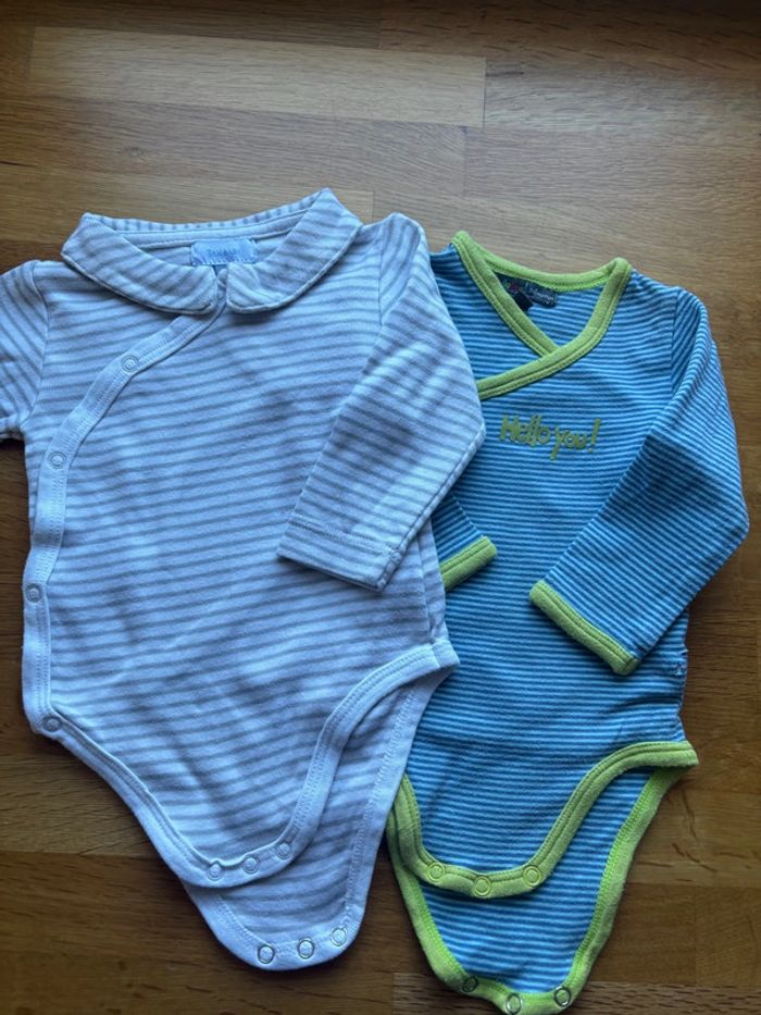Lot 2 bodies ML Tex 1/3 mois garçon