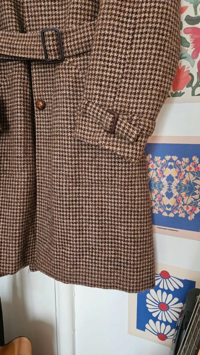 Manteau long pied de poule 100% laine - photo numéro 8