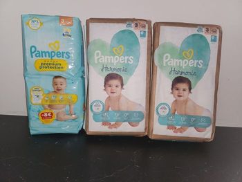 3 packs de couches pampers taille 3