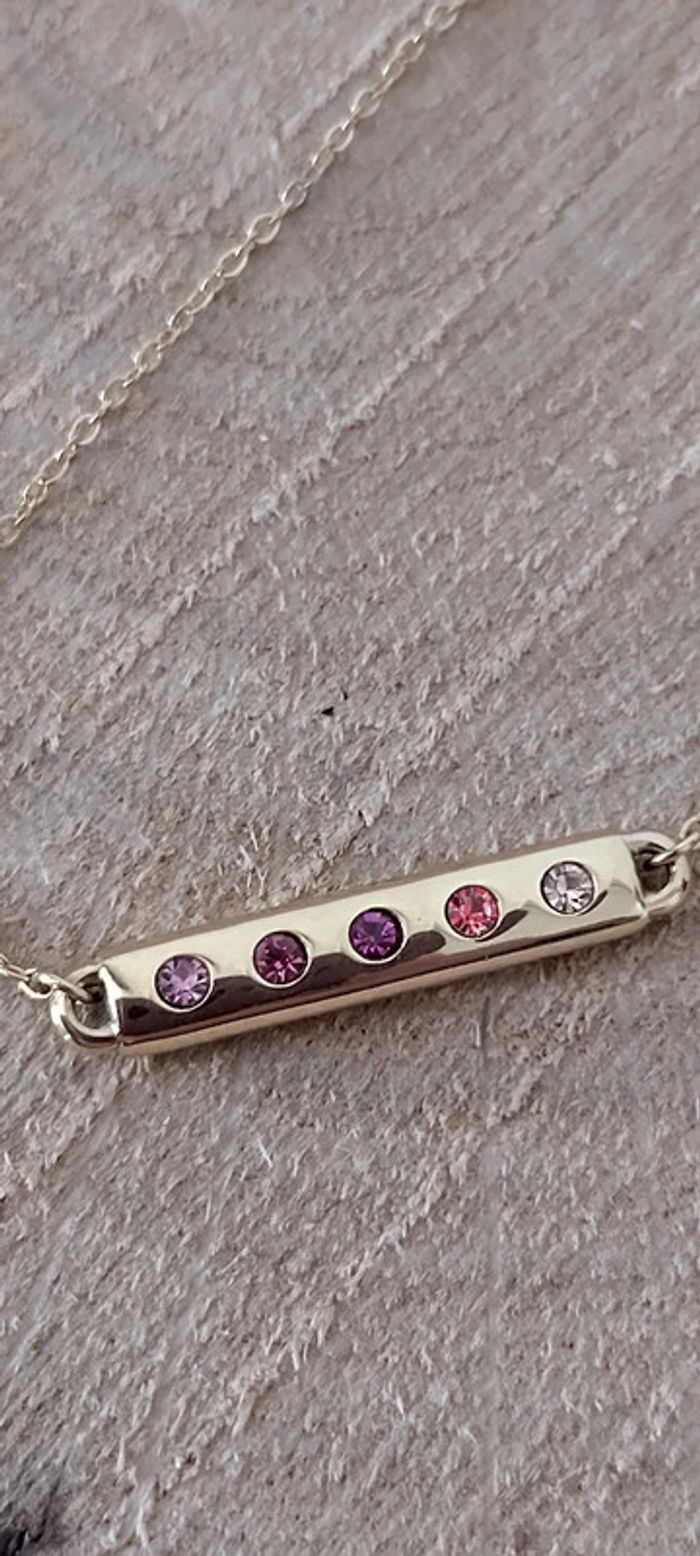 Collier barre strass rose Bohm - photo numéro 5