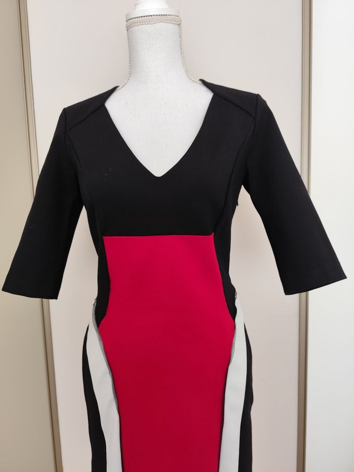 Robe Morgan taille 38 noir rouge blanc automne hiver - photo numéro 2