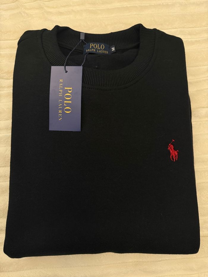 Pull Ralph Lauren noir logo rouge taille M - photo numéro 2