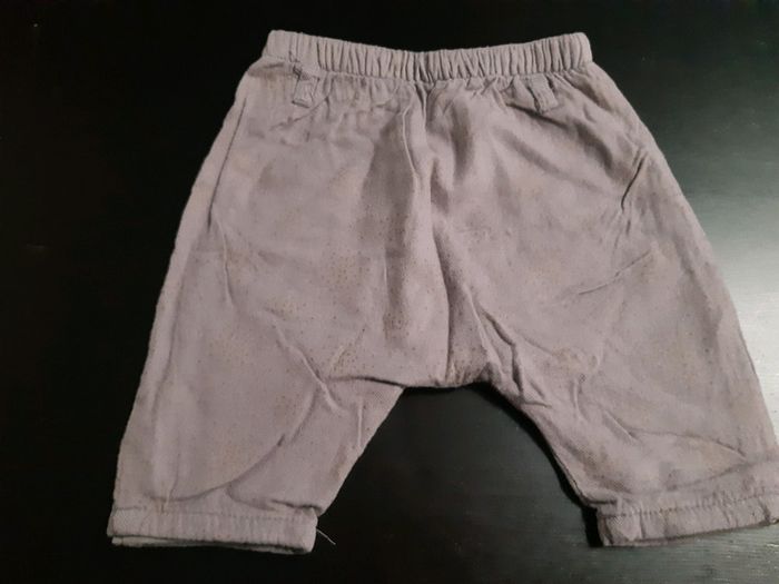 Sarouel gris pois doré bébé fille 3 mois