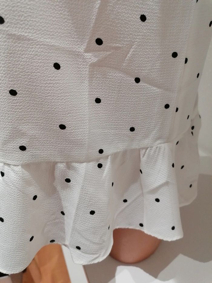 Haut Frnch M blanc à pois noir - photo numéro 5