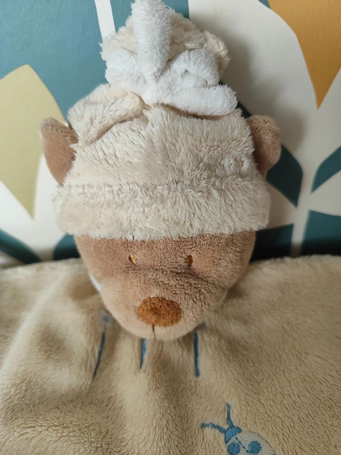 Doudou plat ourson ours nounous nicotoy - photo numéro 2