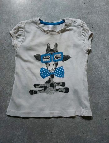 T-shirt blanc avec girafe Zara baby