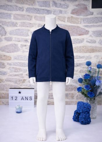 Teddy zippé bleu marine Garçon taille 12 ans marque Okaidi 🎸 