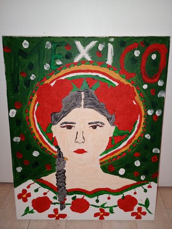 Peinture sur toile femme mexicaine