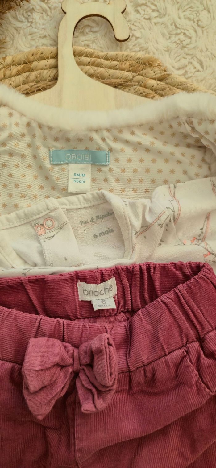 Ensemble pantalon, veste fourrure, tee-shirt 6 mois - photo numéro 6