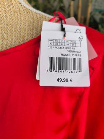 Robe Naf Naf rouge phare – neuve avec étiquette – T.40 (idéal fêtes)