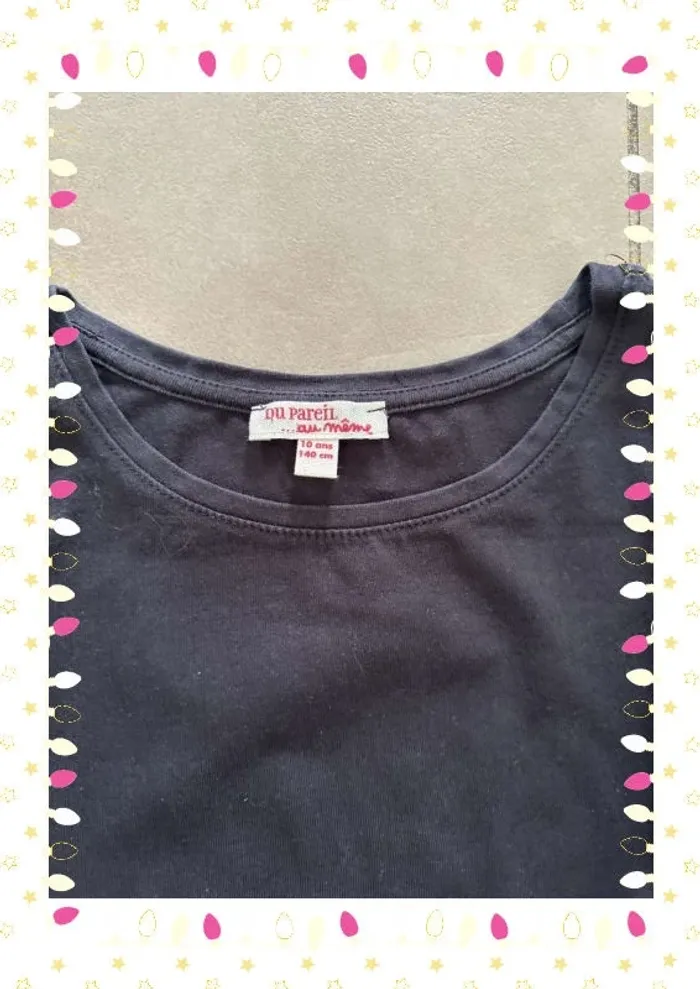 T-shirt noir manches longues – Du Pareil au Même – Taille 10 ans fille - photo numéro 3