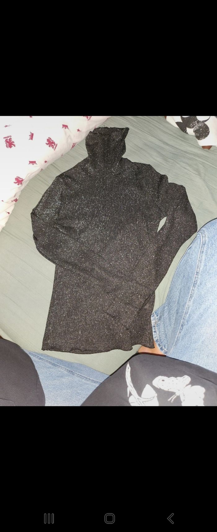 Pull à col roulé à paillettes Zara