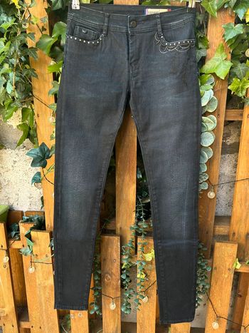 Jean bleu foncée kaporal slim brodé W26L32 femme