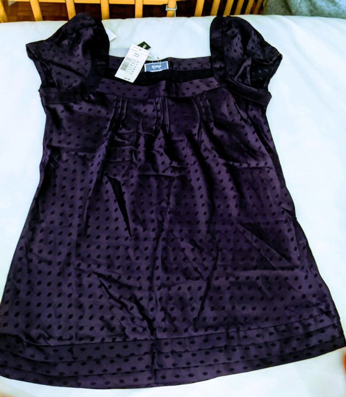 Chemisier manches courtes violet - photo numéro 3