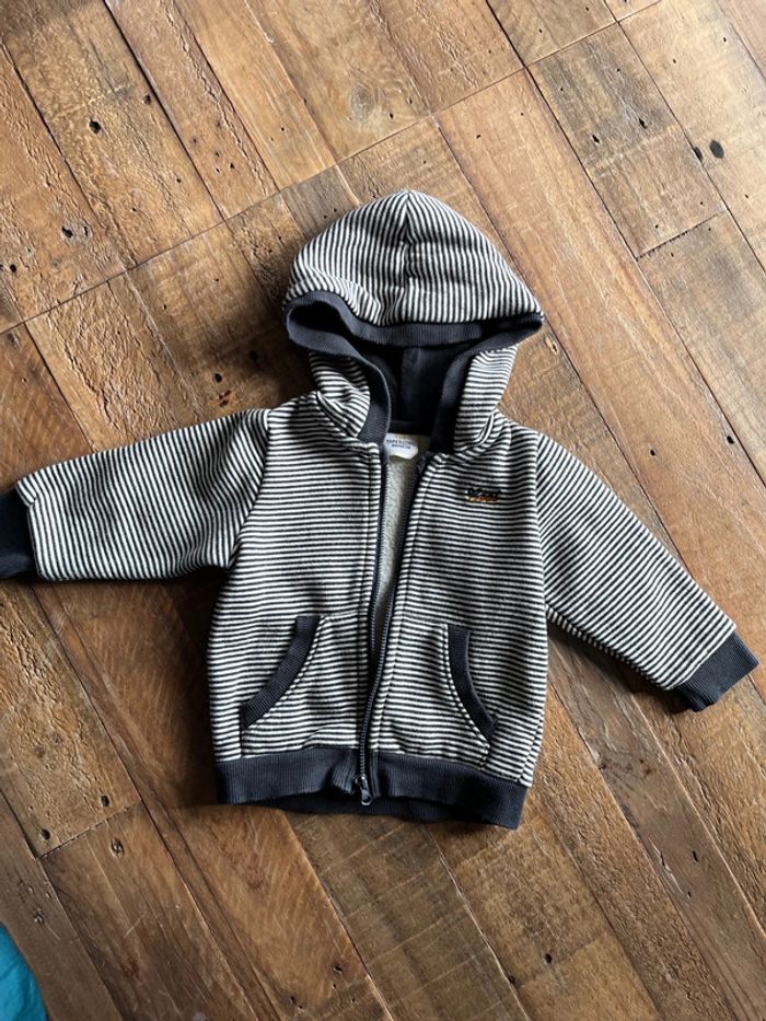 Veste capuche rayée TAO