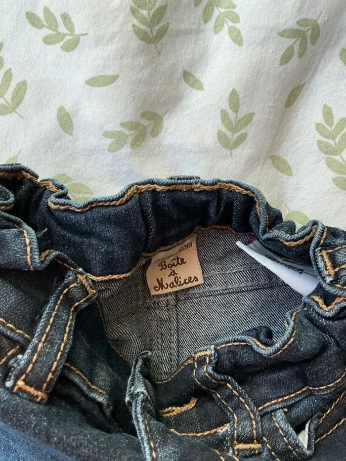 jean slim bleu taille réglable boite à malice 12 mois - photo numéro 4