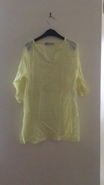 Blouse jaune avec strass