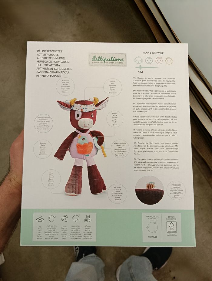 Peluche doudou vache Rosalie Lilliputiens - photo numéro 2
