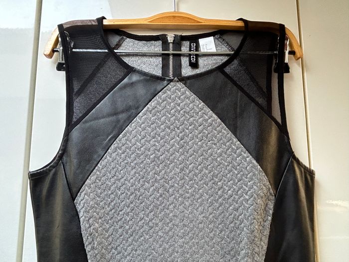 Robe noire et grise bimatière Divided by H&M - Taille 38 - photo numéro 2