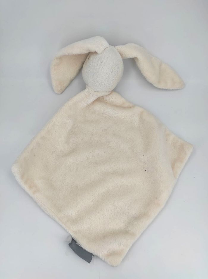 Doudou Mouchoir lapin Blanc Crème Sergent Major - photo numéro 3