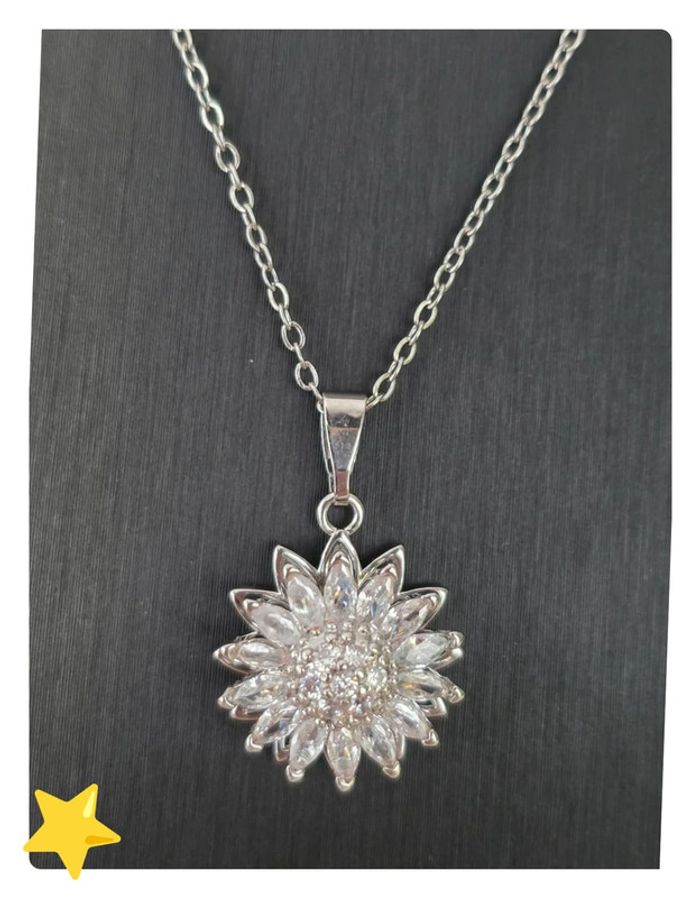 Collier pendentifs tournesol rotatif🌻 acier inoxydable chirurgical - photo numéro 5