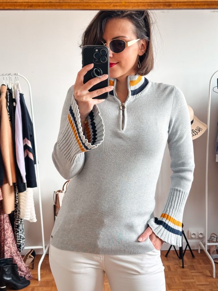 Pull Tommy Hilfiger gris taille 38 - photo numéro 2