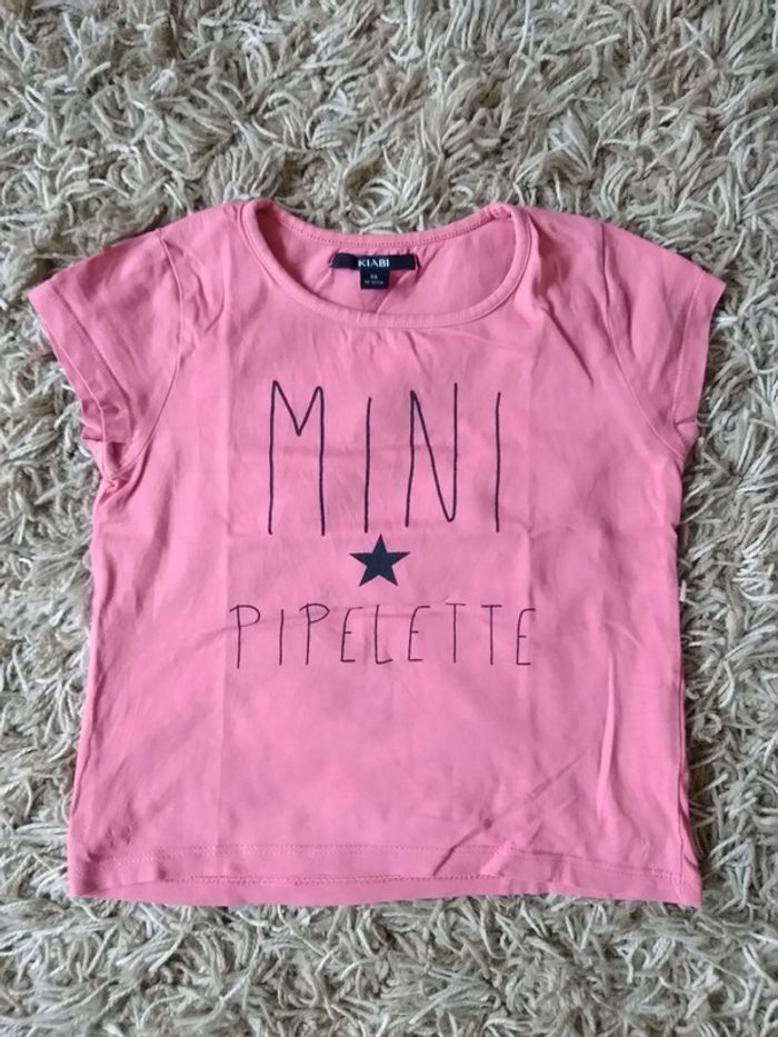 Lot de 2 tshirts (rose de la marque kiabi et le jaune de la marque in extenso) taille 4 ans - photo numéro 2