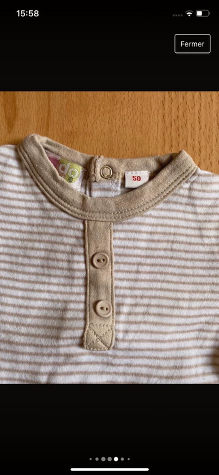 Lot de 4 pyjamas/grenouillères d’été T. naissance garçon TBE - photo numéro 14